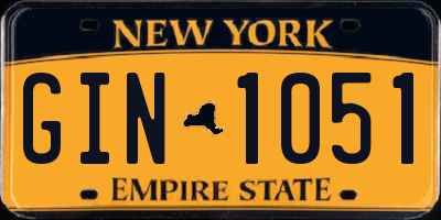 NY license plate GIN1051