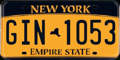 NY license plate GIN1053