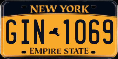 NY license plate GIN1069