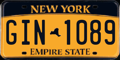 NY license plate GIN1089