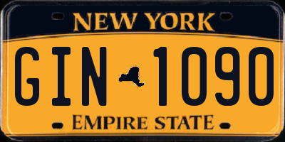NY license plate GIN1090