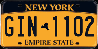 NY license plate GIN1102