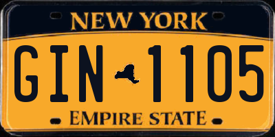 NY license plate GIN1105