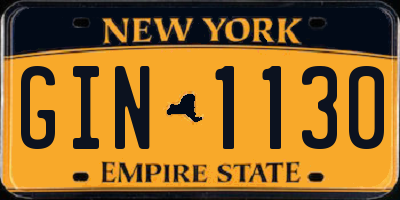 NY license plate GIN1130