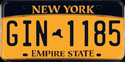NY license plate GIN1185