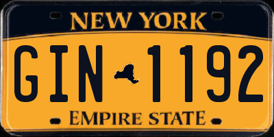 NY license plate GIN1192