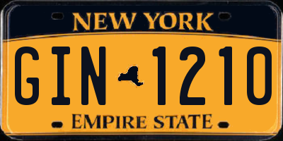 NY license plate GIN1210
