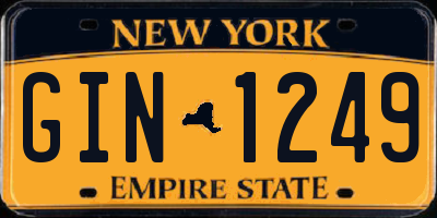 NY license plate GIN1249