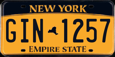NY license plate GIN1257