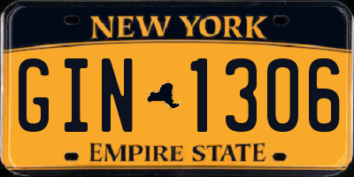 NY license plate GIN1306