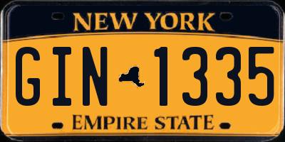NY license plate GIN1335