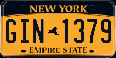 NY license plate GIN1379