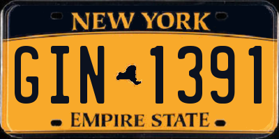 NY license plate GIN1391