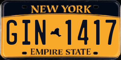 NY license plate GIN1417