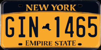 NY license plate GIN1465