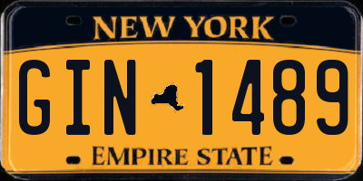 NY license plate GIN1489