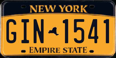 NY license plate GIN1541
