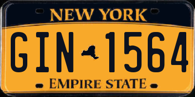 NY license plate GIN1564