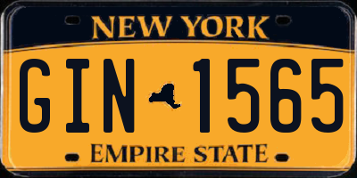 NY license plate GIN1565