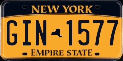 NY license plate GIN1577