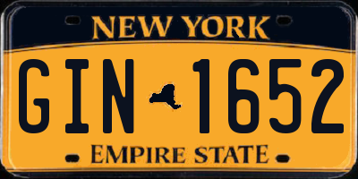 NY license plate GIN1652