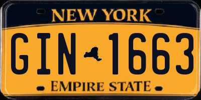 NY license plate GIN1663