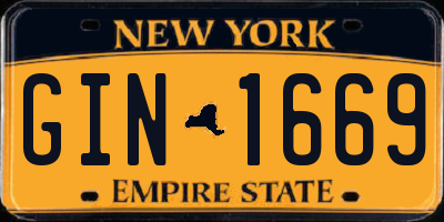 NY license plate GIN1669