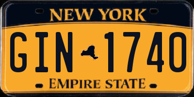 NY license plate GIN1740