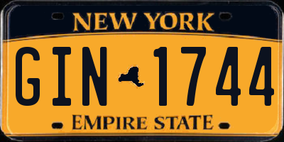 NY license plate GIN1744
