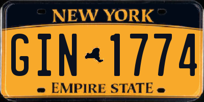 NY license plate GIN1774