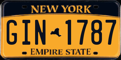 NY license plate GIN1787