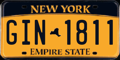 NY license plate GIN1811