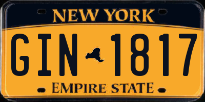 NY license plate GIN1817