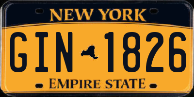 NY license plate GIN1826