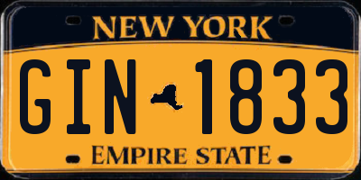NY license plate GIN1833