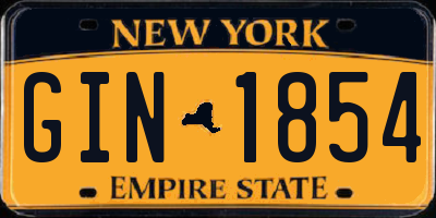 NY license plate GIN1854