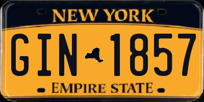 NY license plate GIN1857