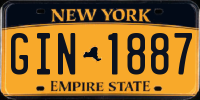 NY license plate GIN1887