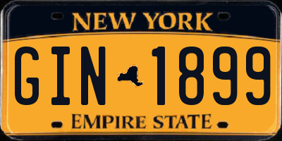 NY license plate GIN1899