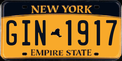 NY license plate GIN1917