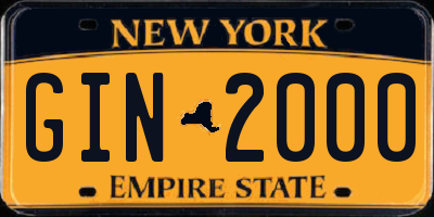 NY license plate GIN2000