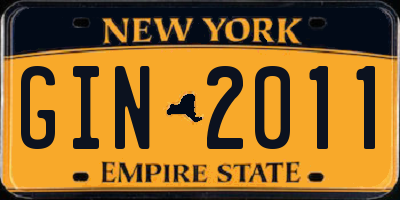 NY license plate GIN2011