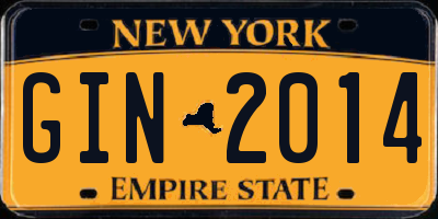 NY license plate GIN2014