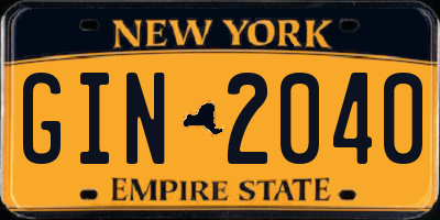 NY license plate GIN2040