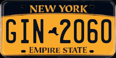 NY license plate GIN2060