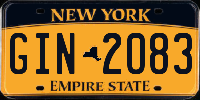 NY license plate GIN2083