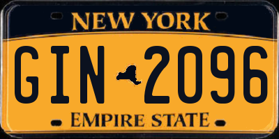 NY license plate GIN2096