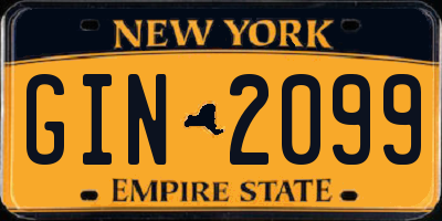 NY license plate GIN2099