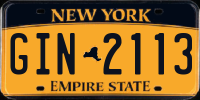 NY license plate GIN2113