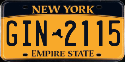 NY license plate GIN2115